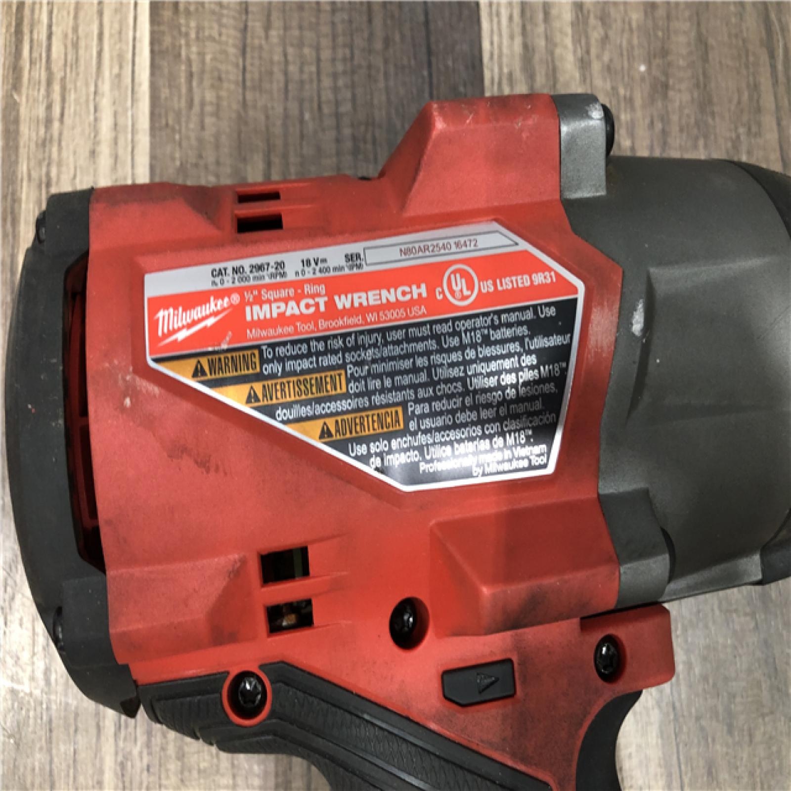 AS-IS Milwaukee FUEL 18V Lithium-Ion Brushless Cordless 1/2 in. Impact Wrench with Friction Ring (Tool-Only)