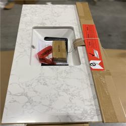 DALLAS LOCATION - Home Decorators Collection Doveton 48 in. Single Sink Freestanding White Bath Vanity with White Engineered Marble Top