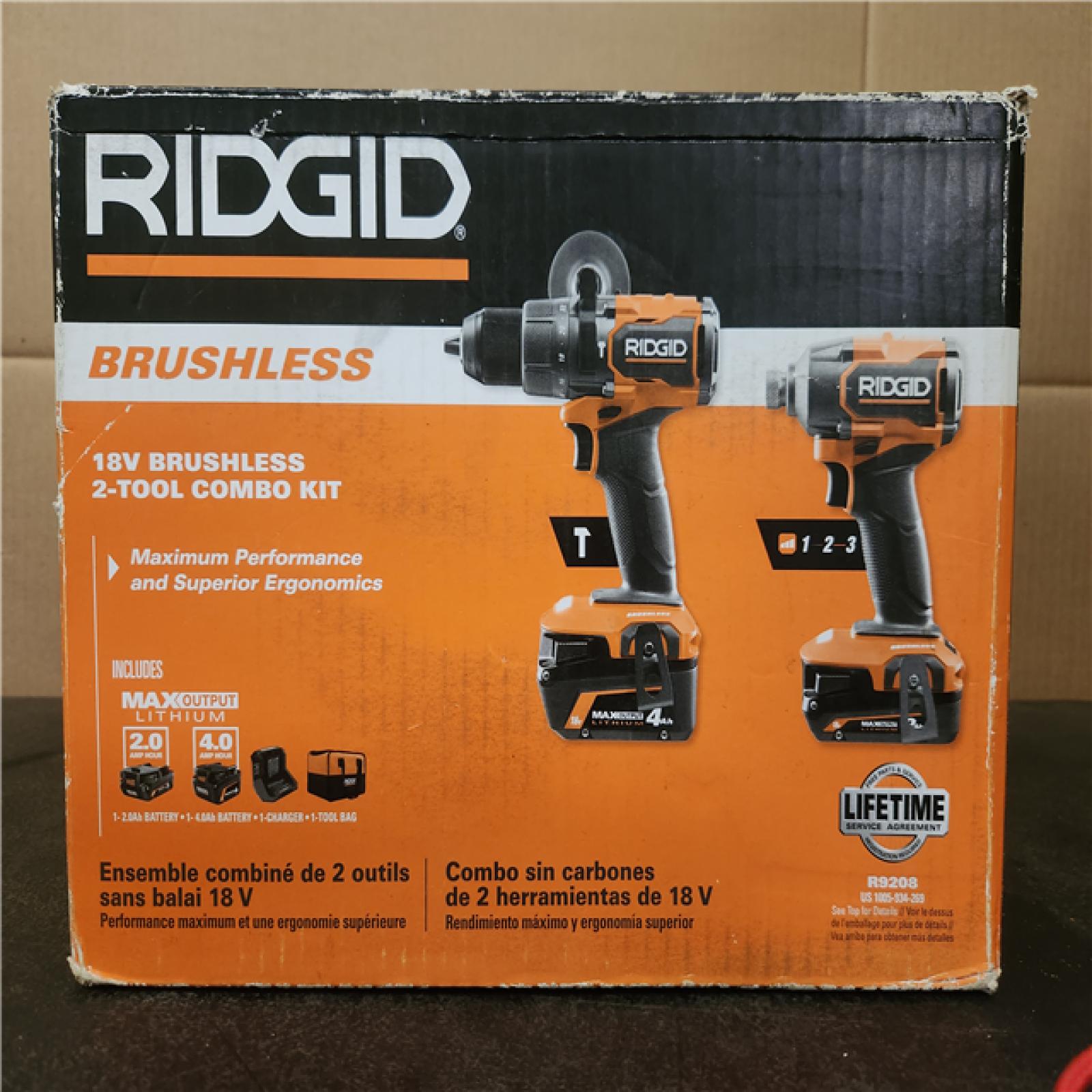 Phoenix NEW RIDGID 18V Brushless Cordless 2-Tool Combo Kit with Hammer Drill  Impact Driver  (2) Batteries  Charger  and Bag