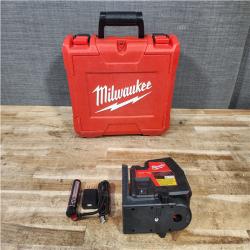 Houston Location AS-IS Milwaukee 100 ft. REDLITHIUM Lithium-Ion USB Green Rechargeable Cross Line Laser Level with Charger