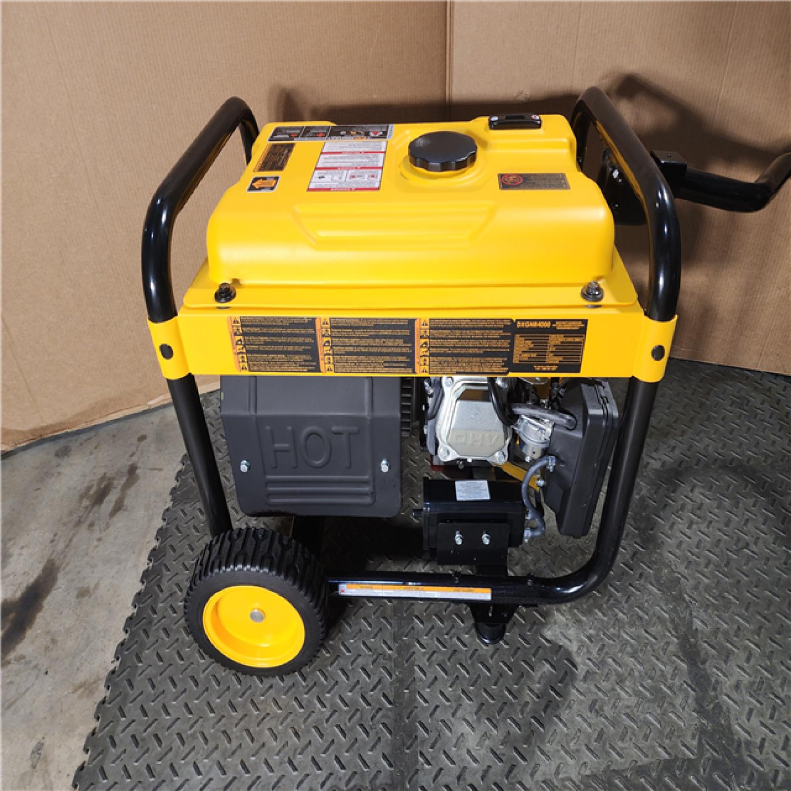 HOUSTON LOCATION - AS-IS DEWALT 4000-Watt Manual Start Gas-Powered Portable Generator with Premium Engine, Covered Outlets and CO Protect