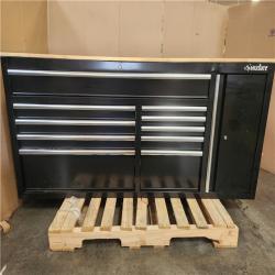Phoenix LIKE NEW Husky Standard Duty 72 in. W x 20 in. D 10-Drawer Gloss Black Mobile Workbench Cabinet with Solid Wood Top
