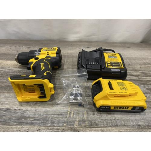 AS-IS DEWALT Atomic 20V Lithium-Ion Cordless Compact 1/2 in. Drill/Driver Kit
