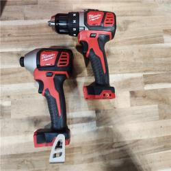 HOUSTON LOCATION - AS-IS Milwaukee 18V Lithium-Ion Cordless Drill Driver/Impact Driver Combo Kit