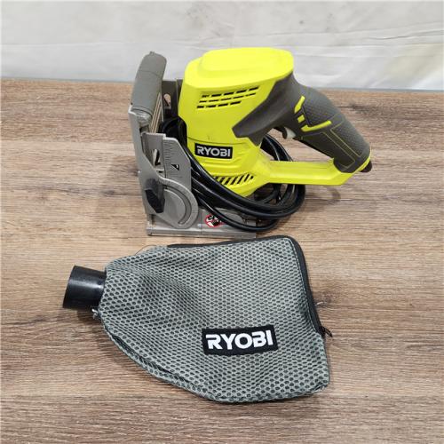 AS-IS RYOBI 6 Amp Corded AC Biscuit Joiner Kit with Dust Collector and Bag
