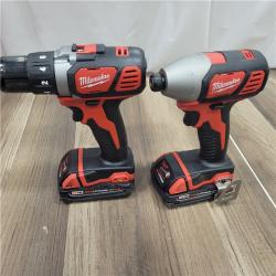 AS-IS MILWAUKEE M12 12V Lithium-Ion Cordless Combo Kit (5-Tool) with Two 1.5Ah Batteries, Charger & Tool Bag