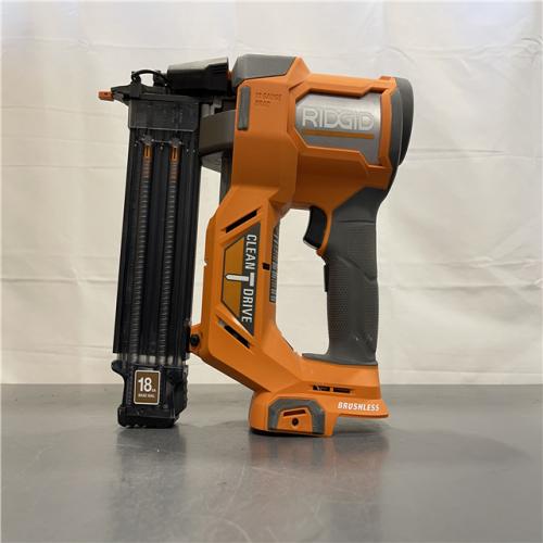 AS-IS - RIDGID  18V Brushless Cordless 18-Gauge 2-1/8 in. Brad Nailer (Tool Only) with CLEAN DRIVE Technology
