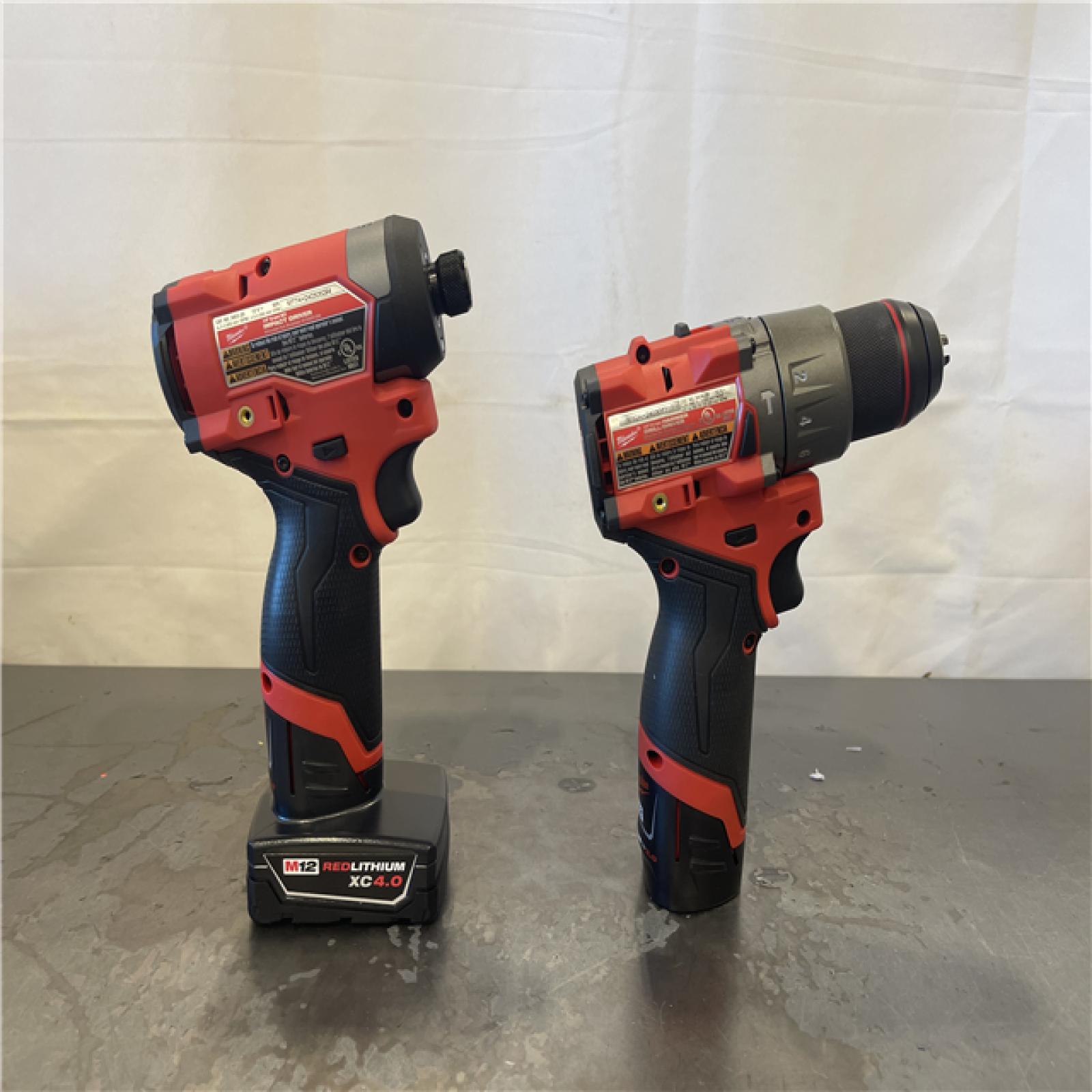 AS-IS- Milwaukee 12V Brushless Hammer Drill and Impact Driver Combo Kit