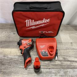 AS-IS Milwaukee FUEL 12-Volt Lithium-Ion Brushless Cordless 1/4 in. Hex Impact Driver Compact Kit