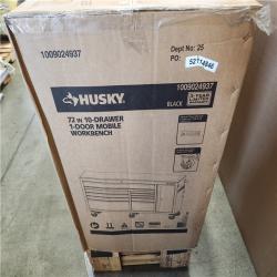Phoenix LIKE NEW Husky Standard Duty 72 in. W x 20 in. D 10-Drawer Gloss Black Mobile Workbench Cabinet with Solid Wood Top
