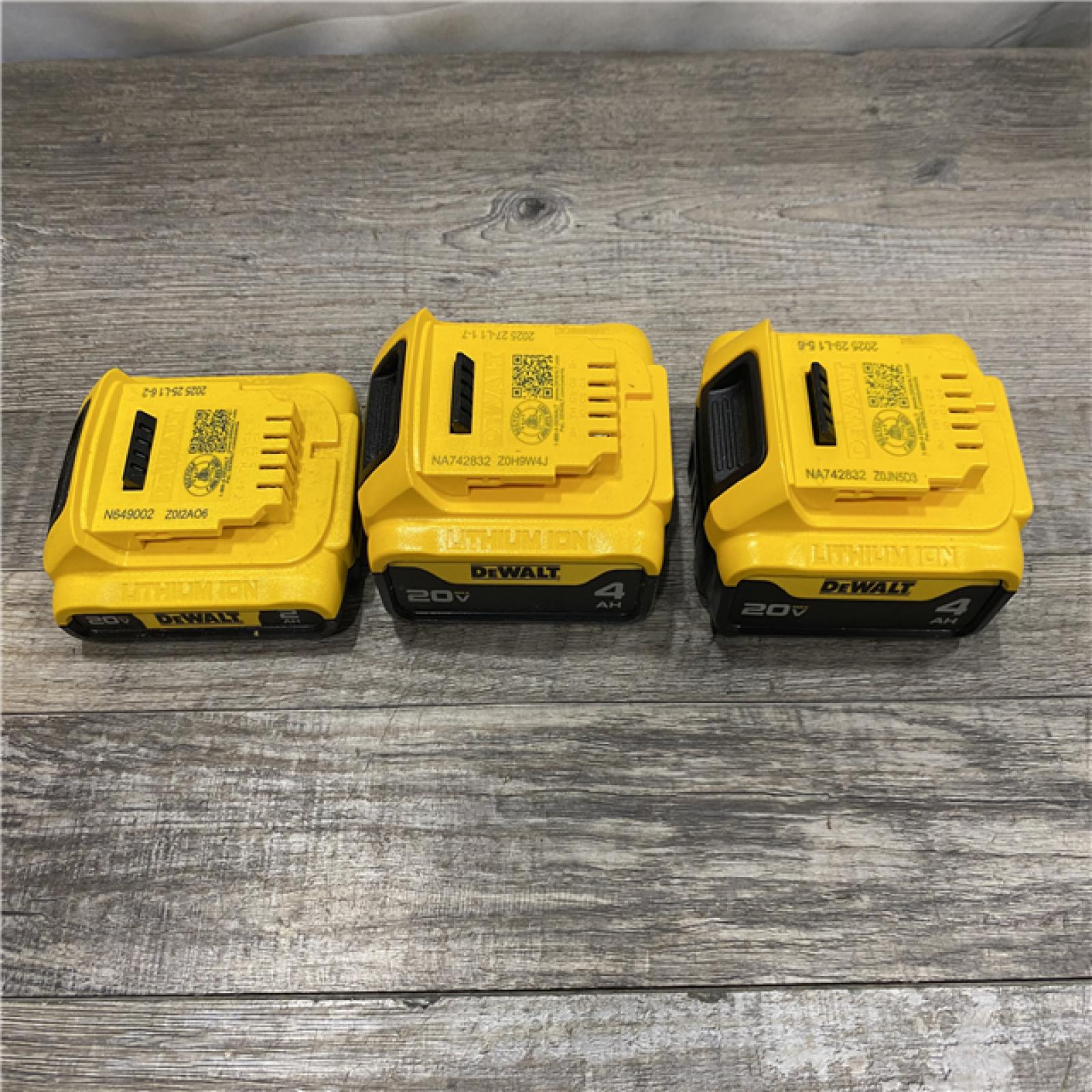 AS-IS DEWALT 20V MAX Lithium-Ion 2.0 Ah and (2) 4.0 Ah Battery Packs (3-Pack)