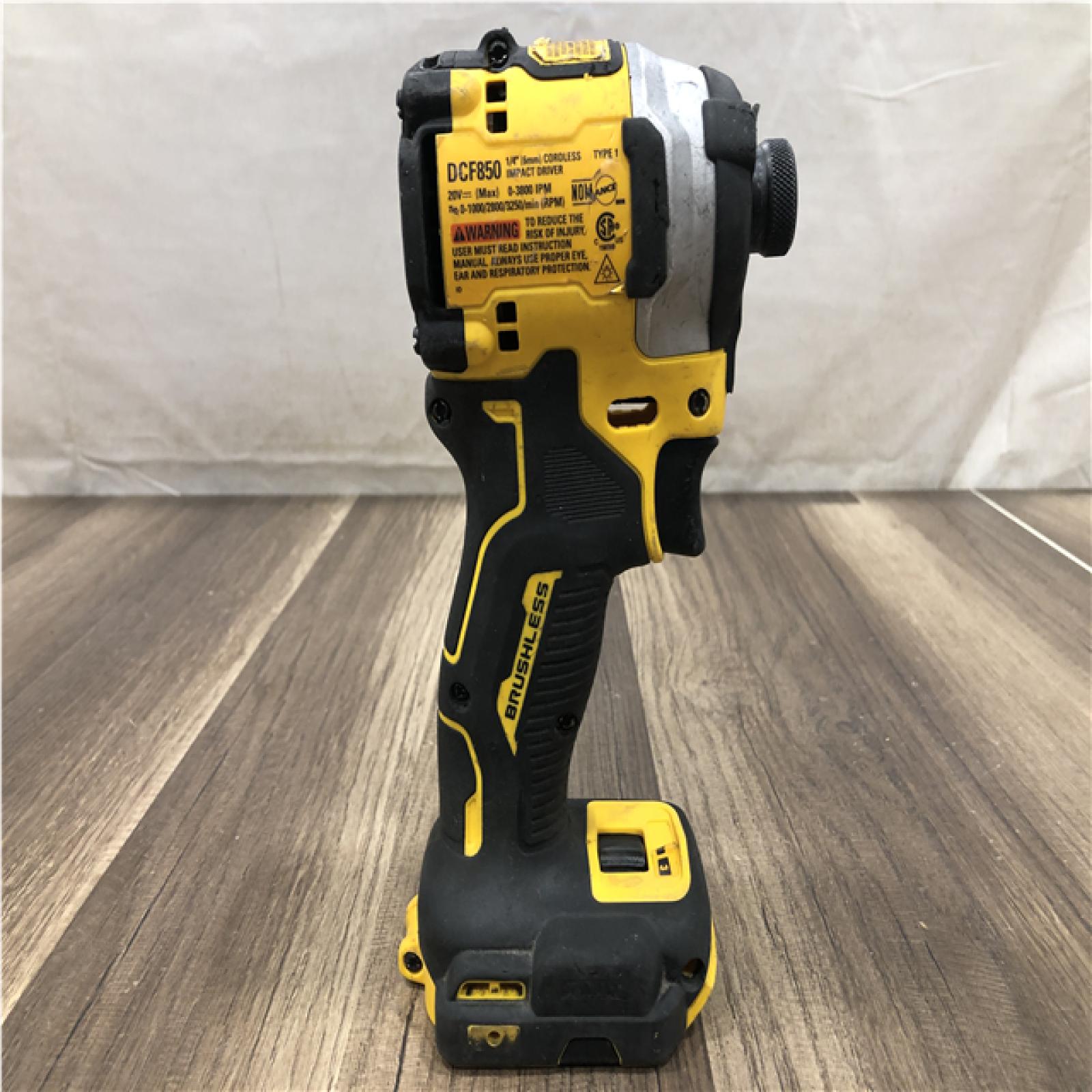 AS-IS DEWALT ATOMIC 20V MAX Cordless Brushless Compact 1/4 in. Impact Driver (Tool Only)