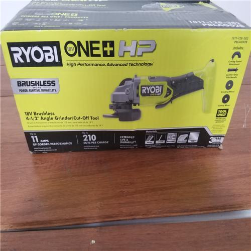 CALIFORNIA AS-IS RYOBI ONE+18V 4-1/2ANGLE GRINDER(TOOL ONLY)