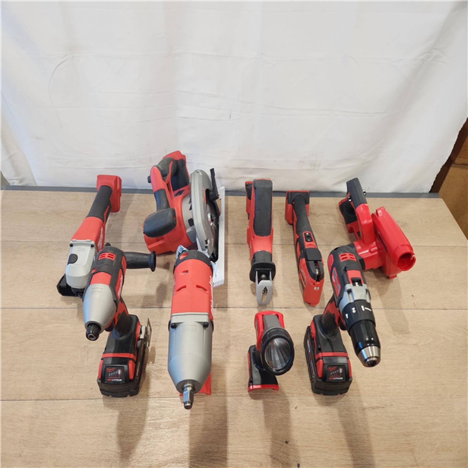 AS-IS- M18 18-Volt Lithium-Ion Cordless Combo Kit 9-Tool with 2-Batteries  Charger and Tool Bag