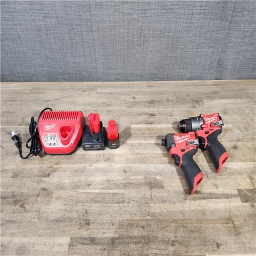 HOUSTON LOCATION - AS-IS Milwaukee 2 Tool Combo Kit W/ (2) Battery & Charger