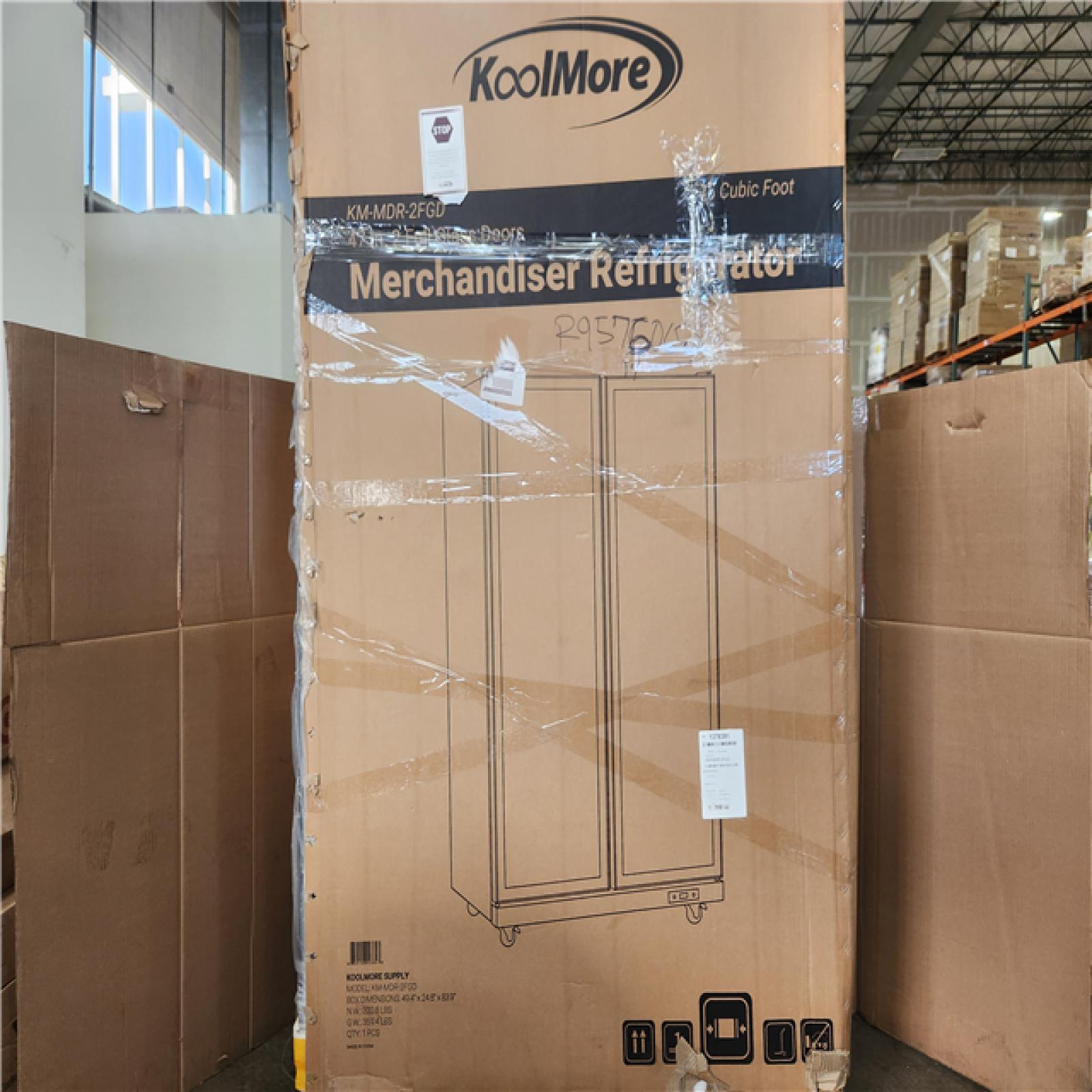 Phoenix AS-IS Koolmore 47 in. Commercial 2-Glass-Door Merchandiser Refrigerator  35 cu. ft. in Black