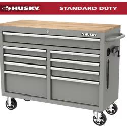 DALLAS LOCATION - HUSKY 46IN 9 DRAWER MOBILE WORKBENCH