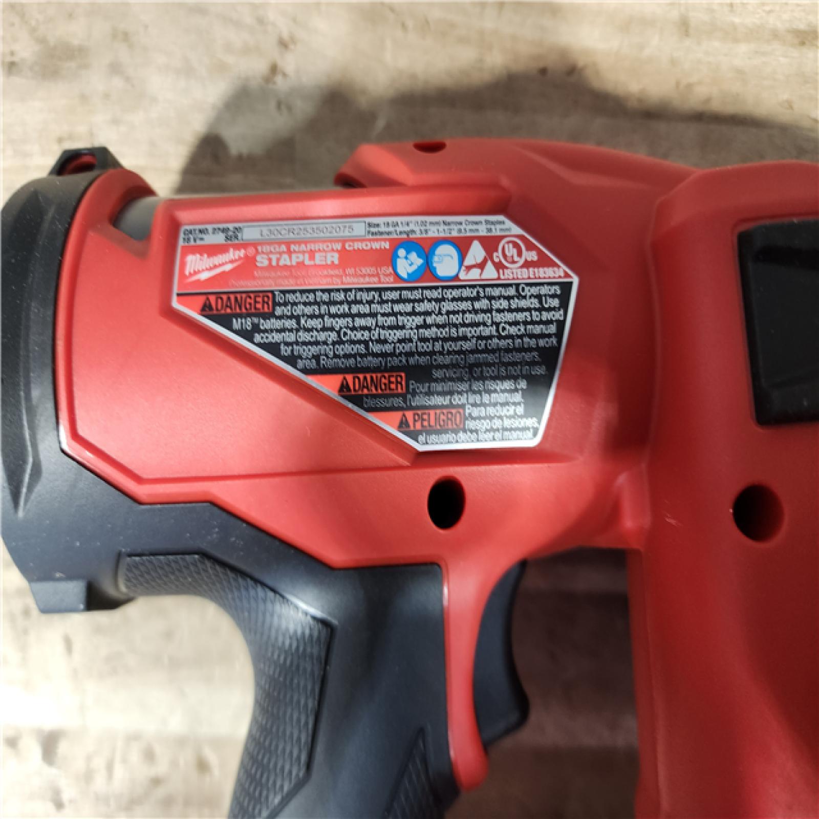 HOUSTON LOCATION - AS - IS Milwaukee FUEL 18-Volt Lithium-Ion Brushless Cordless 18-Gauge 1/4 in. Narrow Crown Stapler (Tool-Only)