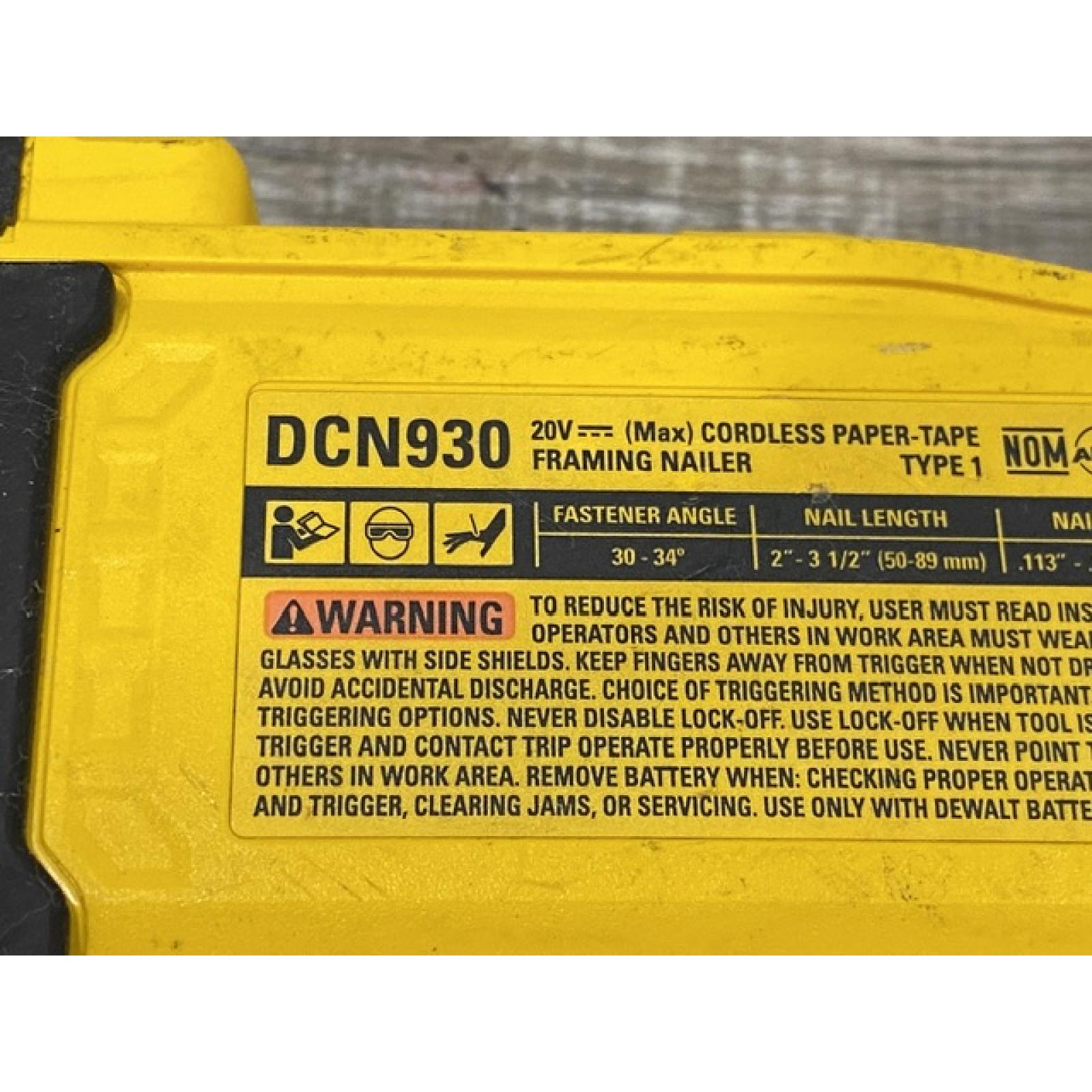 AS-IS DEWALT 20V 30 Degree Cordless Framing Nailer (Tool-Only)