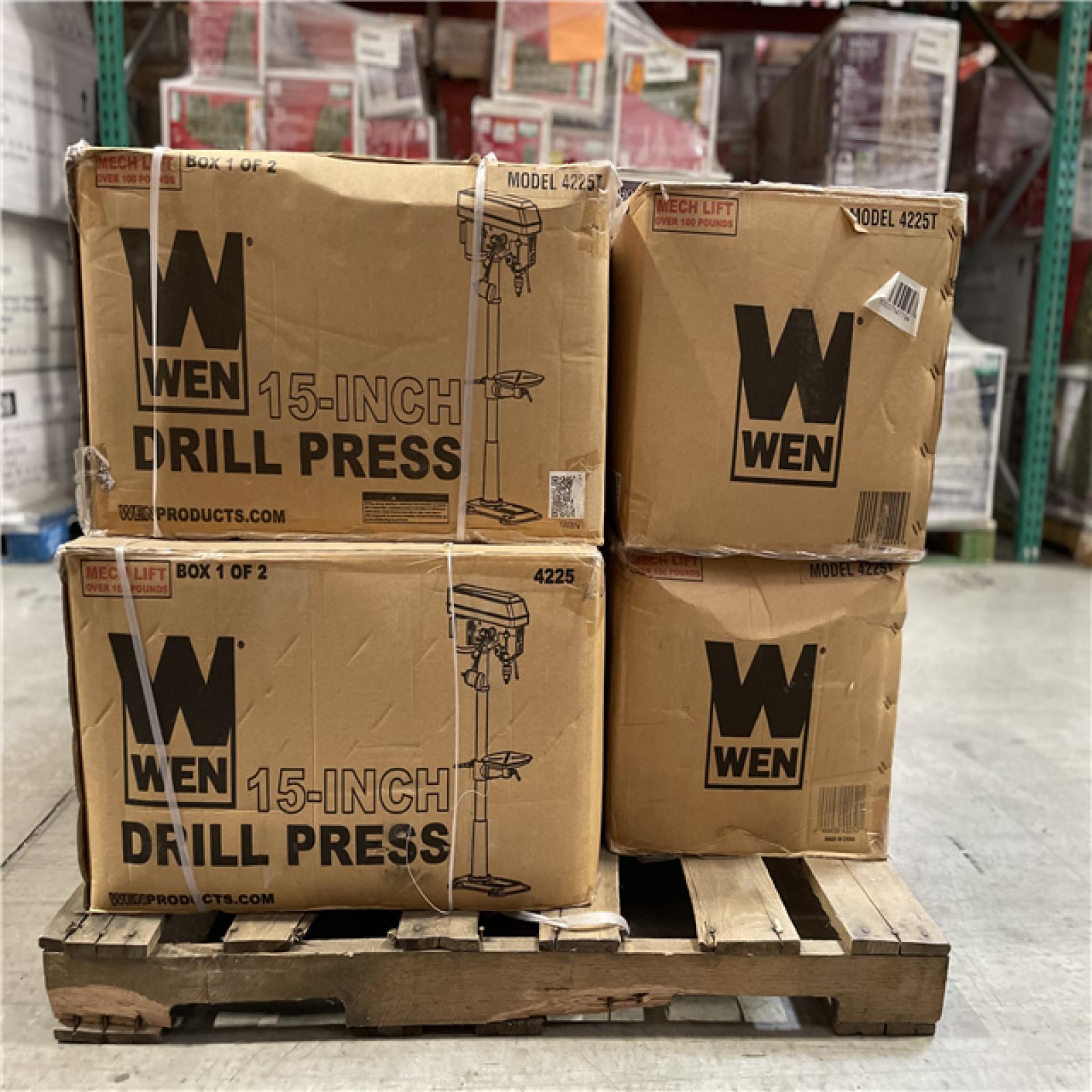 DALLAS LOCATION- WEN 15IN. DRILL PRESS BOX 1 OF 2 MODEL# 4225T PALLET (6 UNITS)