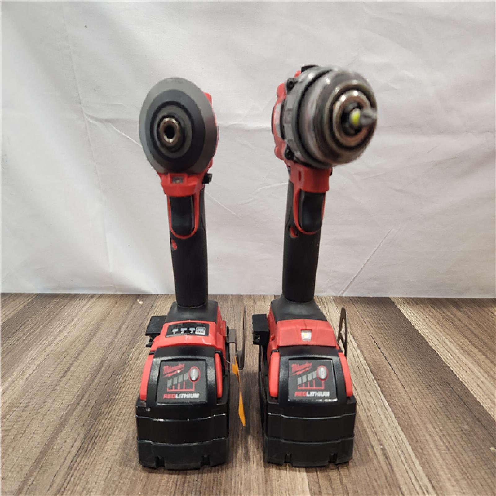 AS-IS- MILWAUKEE FUEL 18V Lithium-Ion Brushless Cordless Hammer Drill and Impact Driver Combo Kit