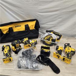AS-IS DEWALT 20-Volt MAX Lithium-Ion Cordless 7-Tool Combo Kit with 2.0 Ah Battery, 5.0 Ah Battery and Charger