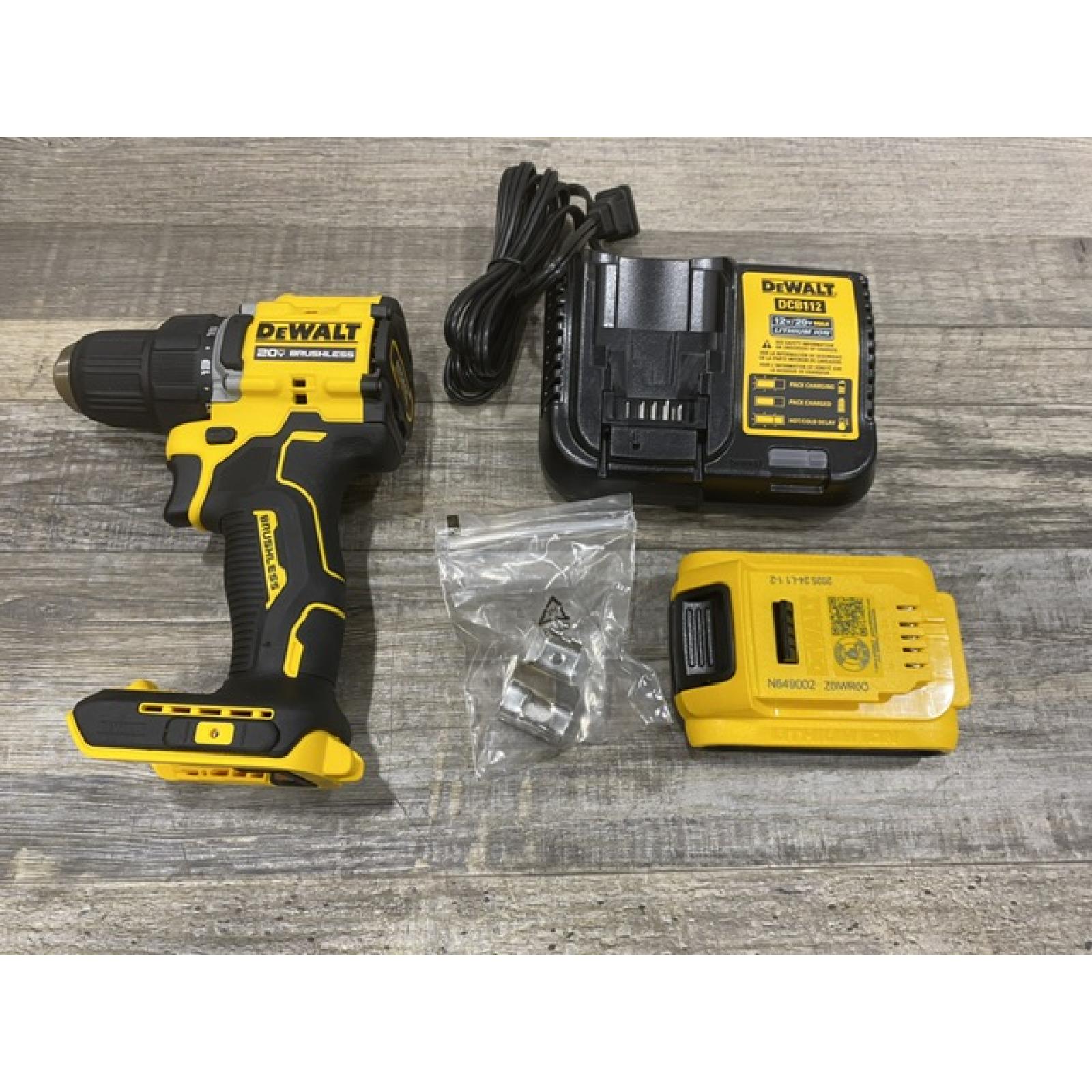 AS-IS DEWALT Atomic 20V Lithium-Ion Cordless Compact 1/2 in. Drill/Driver Kit