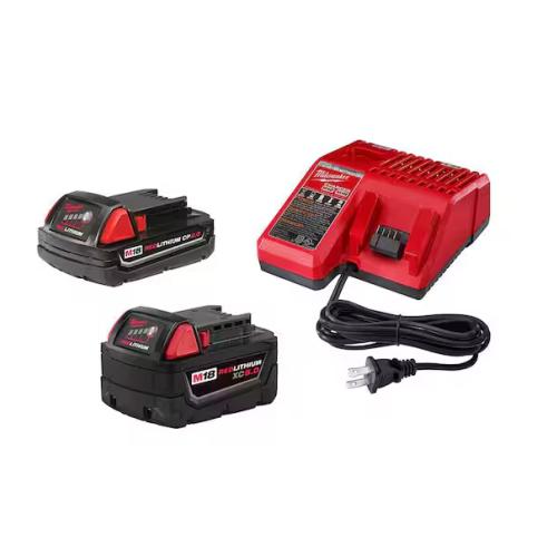 DALLAS LOCATION - Milwaukee M18 18-Volt Lithium-Ion Starter Kit with One 5.0 Ah and One 2.0 Ah Battery and Charger