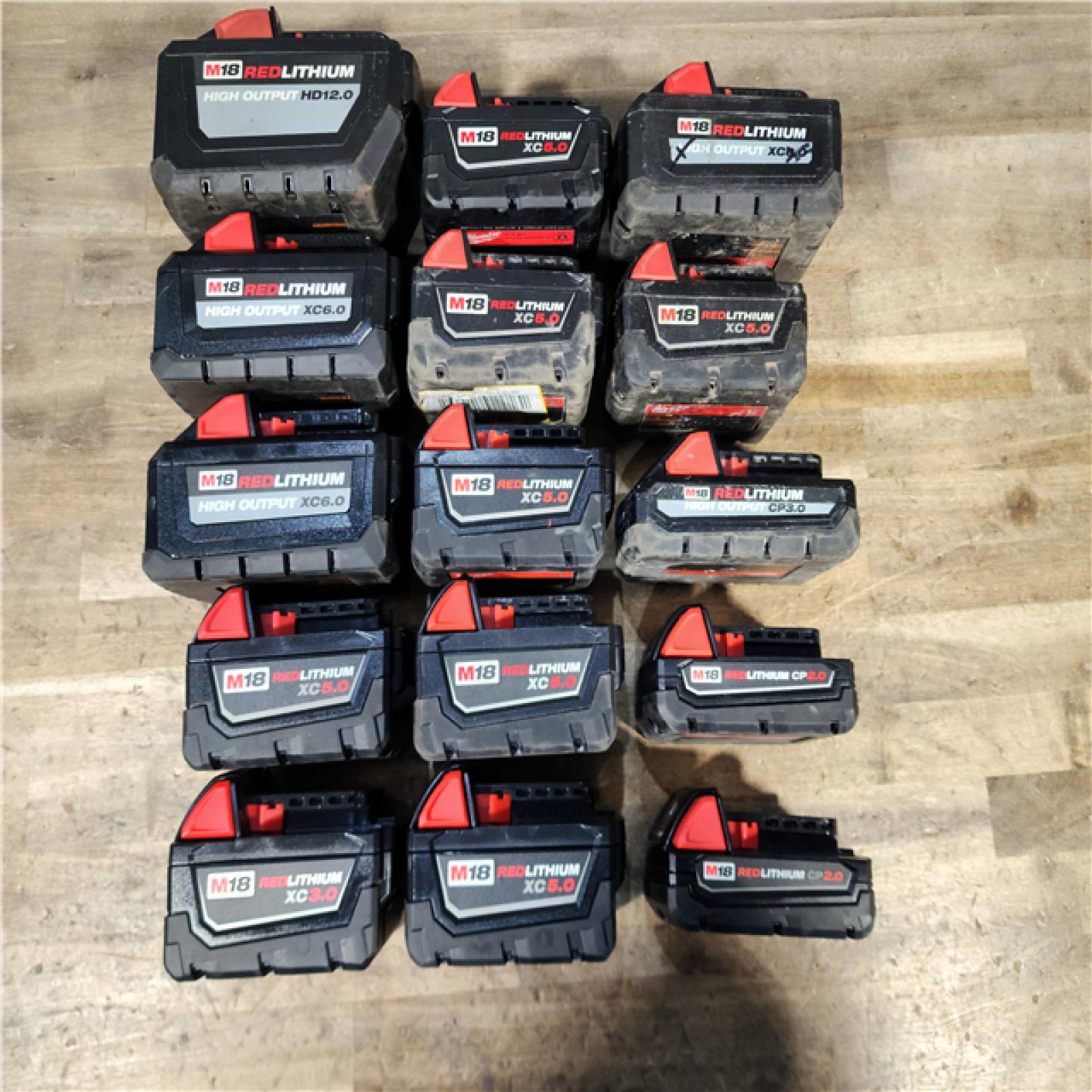 HOUSTON LOCATION - AS-IS MILWAUKEE BATTERY PACK QTY - 15