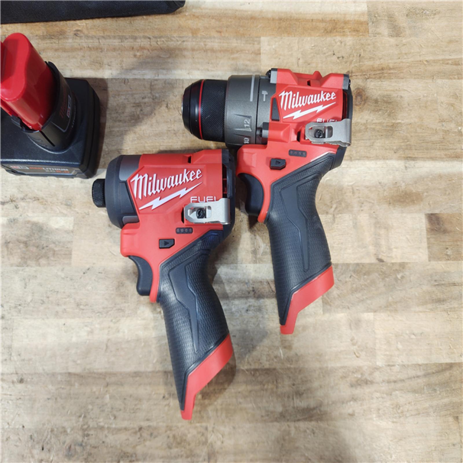 HOUSTON LOCATION - AS - IS Milwaukee FUEL 12-Volt Lithium-Ion Brushless Cordless Hammer Drill and Impact Driver Combo Kit