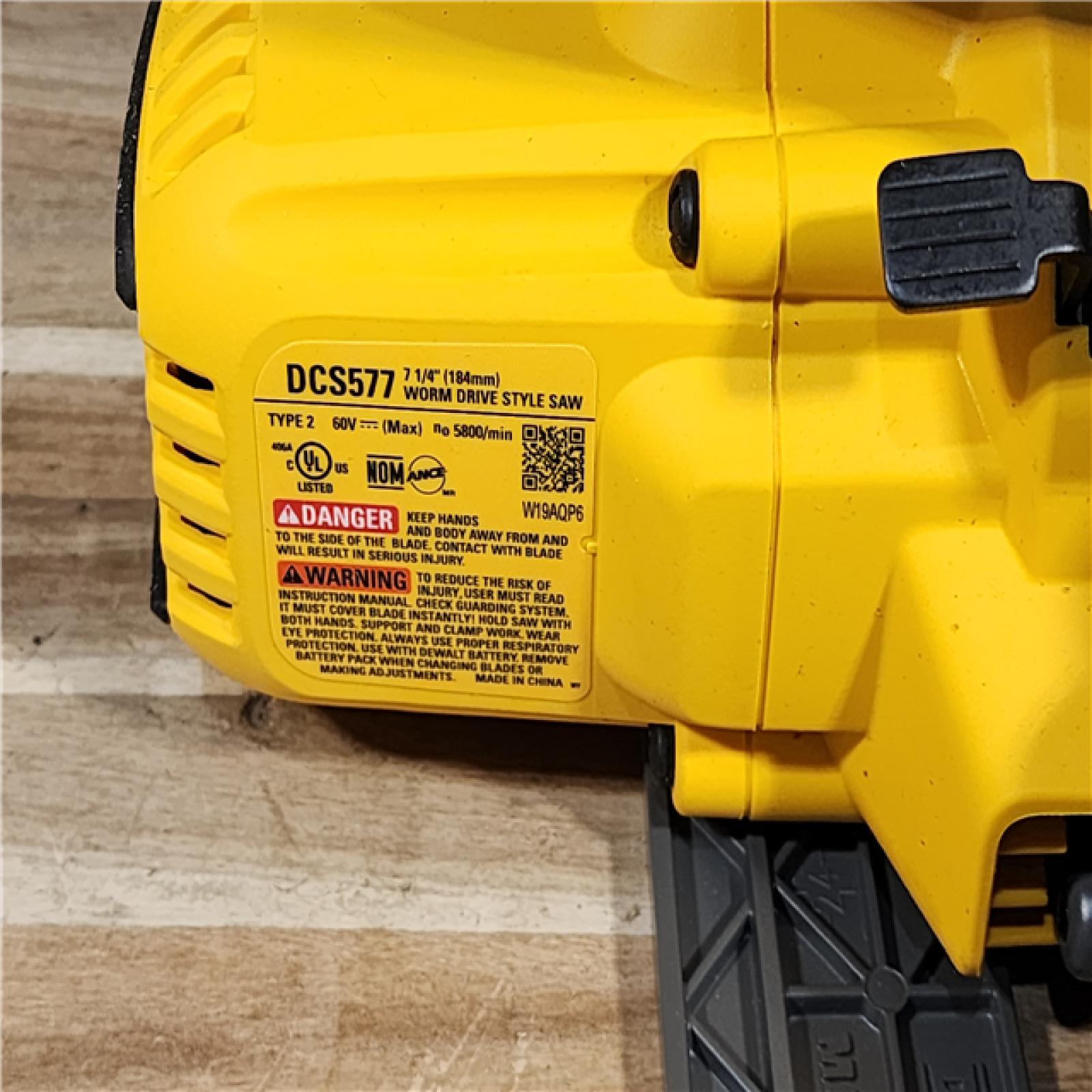 HOUSTON LOCATION - AS-IS (APPEARS LIKE NEW) DEWALT FLEXVOLT 60V MAX Cordless Brushless 7-1/4 in. Wormdrive Style Circular Saw (Tool Only)