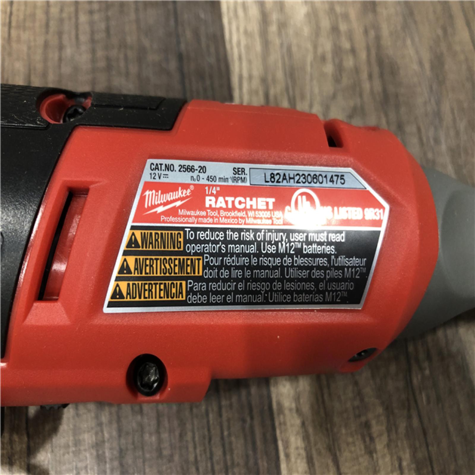AS-IS Milwaukee FUEL 12V Lithium-Ion Brushless Cordless High Speed 1/4 in. Ratchet (Tool-Only)