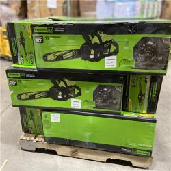 DALLAS LOCATION - Greenworks Pro Bare Tool 60-Volt Max Lithium Ion 18-Inch GEN2 Brushless Cordless Electric Chainsaw; Battery and Charger Not Included 15 (UNITS)