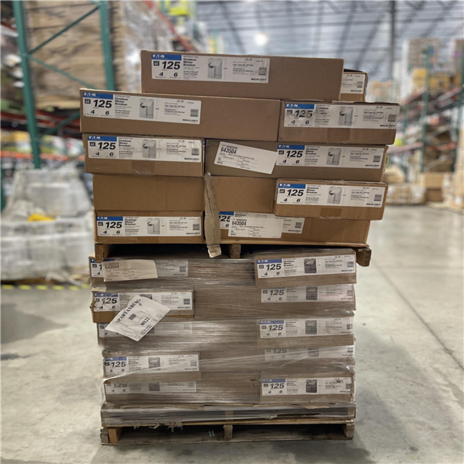 DALLAS LOCATION -Eaton 125 Amp 2-Space 4-Circuit EUSERC BR Type Main Lug Meter Breaker Surface PALLET-(45 UNITS)