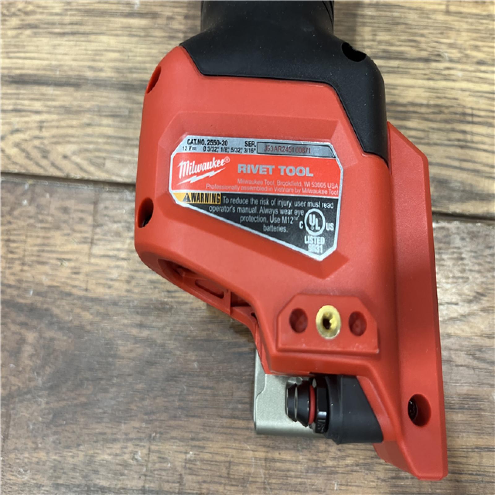 AS-IS Milwaukee M12 12-Volt Lithium-Ion Cordless Rivet Tool (Tool-Only)