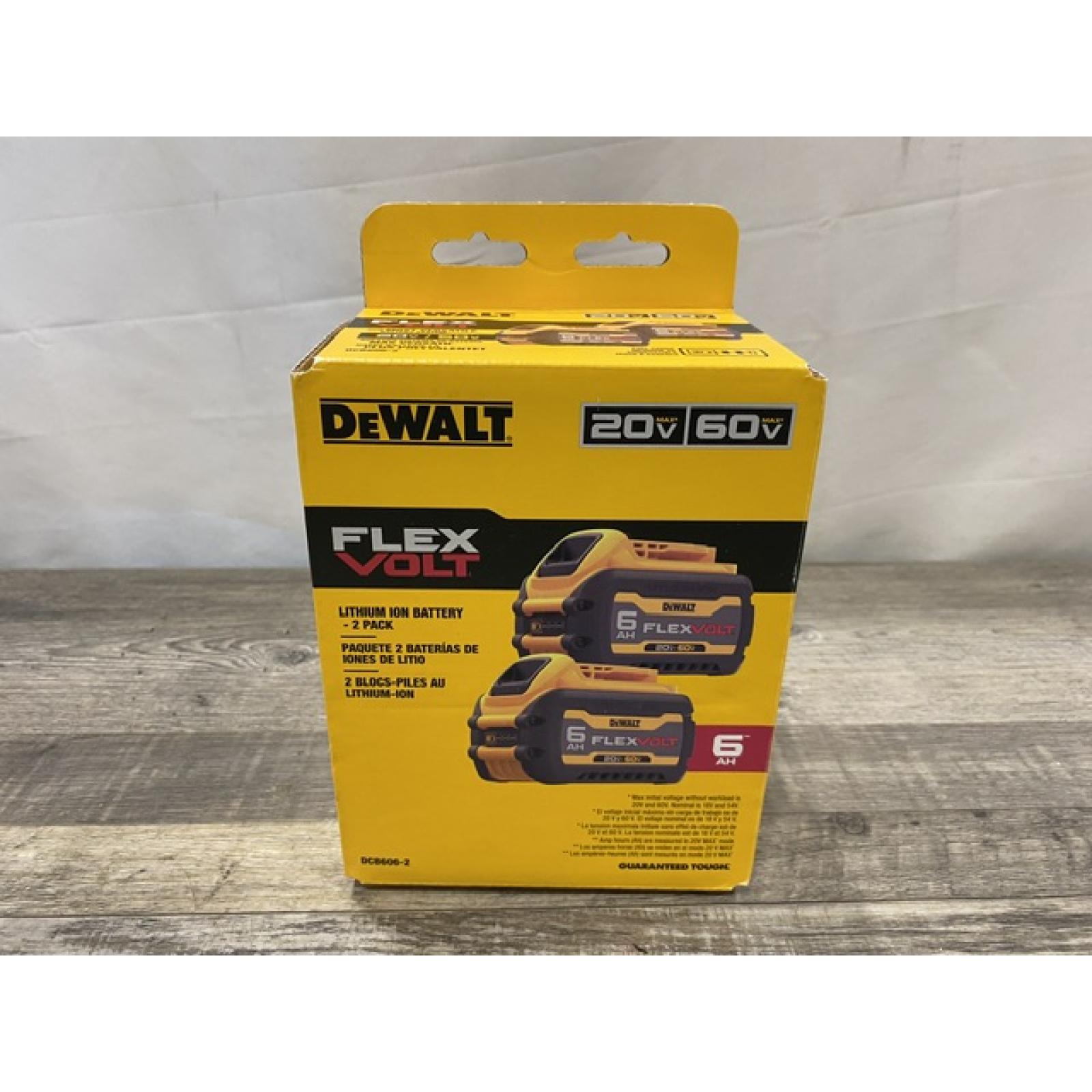 NEW - DEWALT FLEXVOLT 20V/60V MAX Lithium-Ion 6.0Ah Battery Pack (2 Pack)