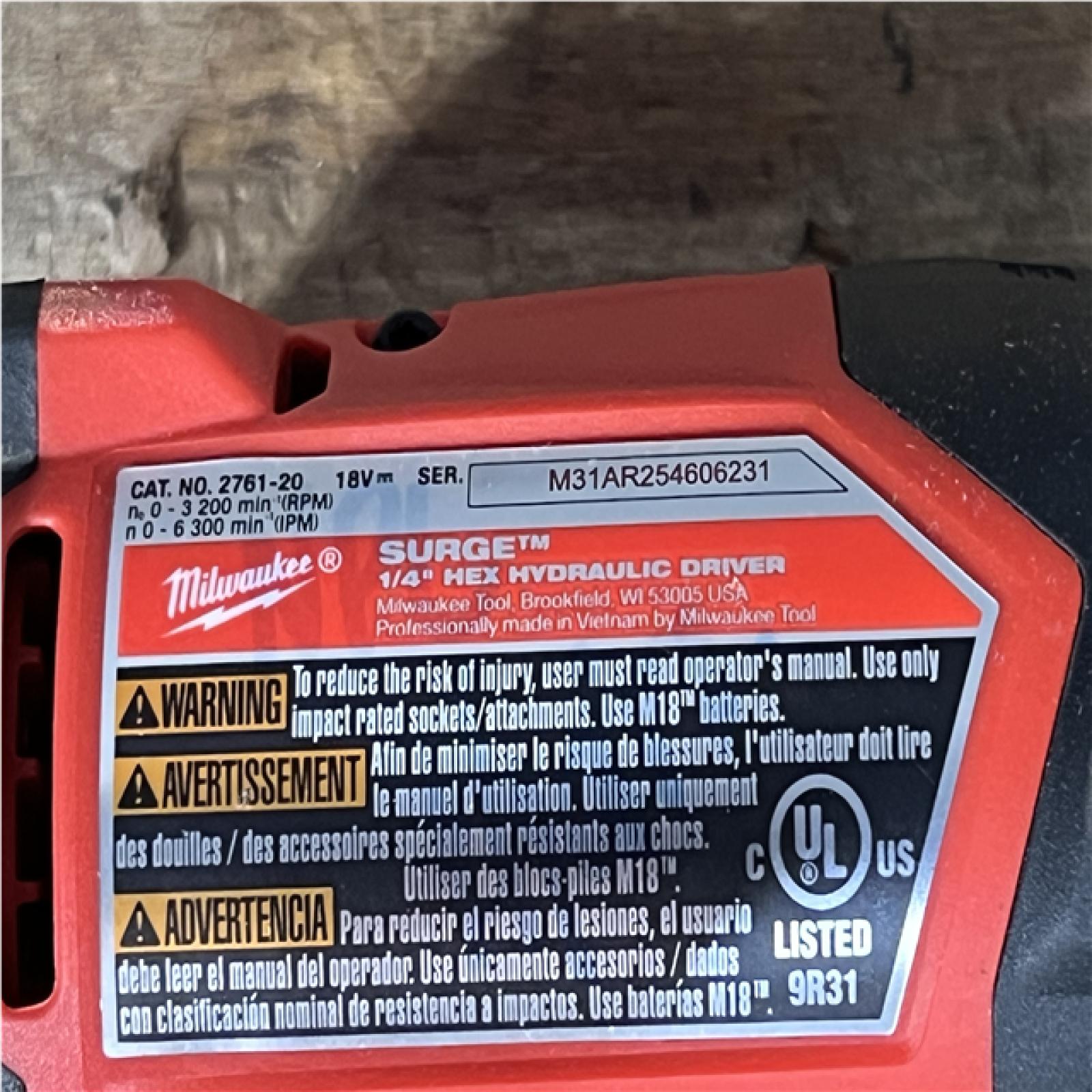 Houston Location AS-IS Milwaukee FUEL SURGE 18V Lithium-Ion Brushless Cordless 1/4 in. Hex Impact Driver (Tool-Only)