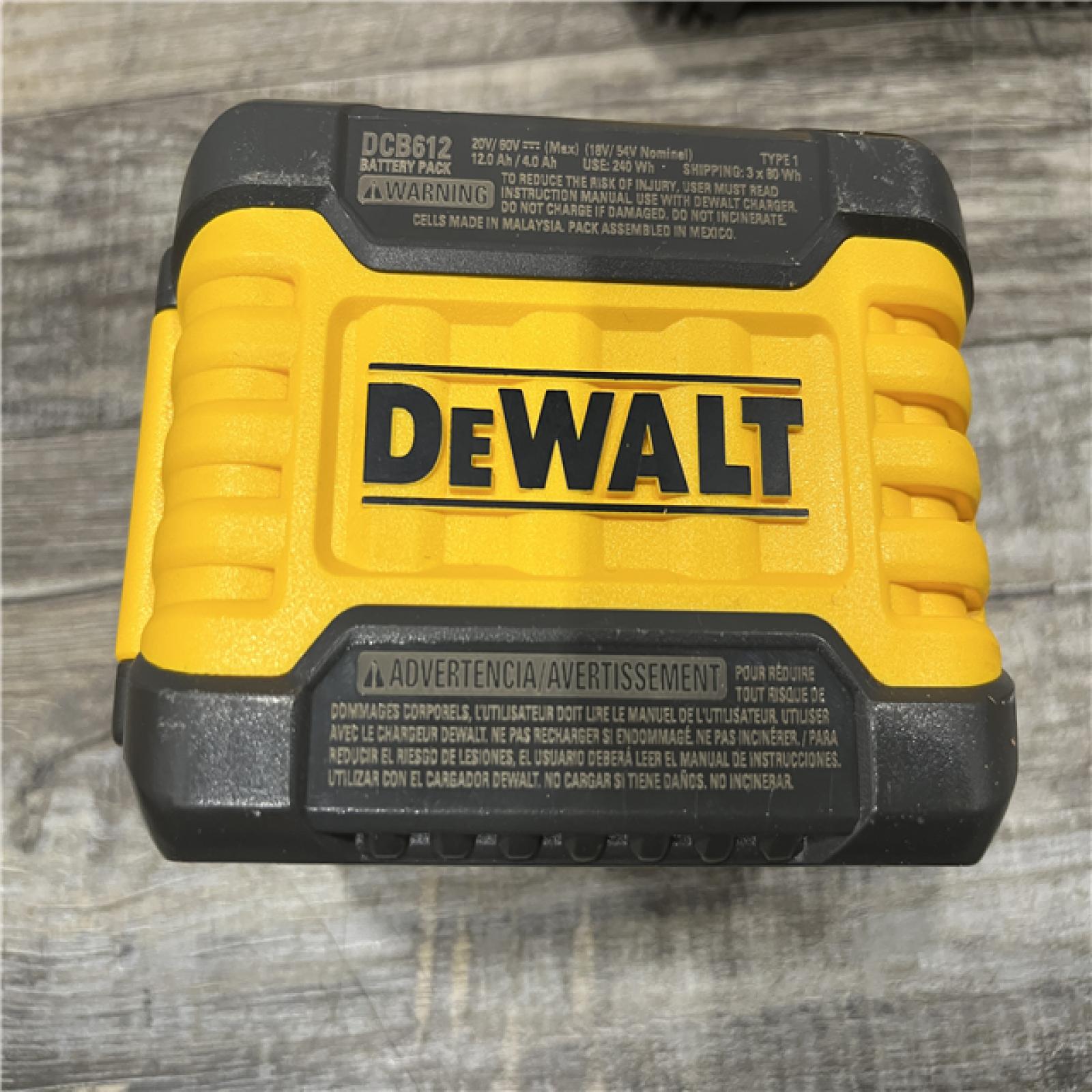 AS-IS DEWALT FLEXVOLT 20V/60V MAX Lithium-Ion 12.0Ah Battery and Fan Cooled Fast Charger