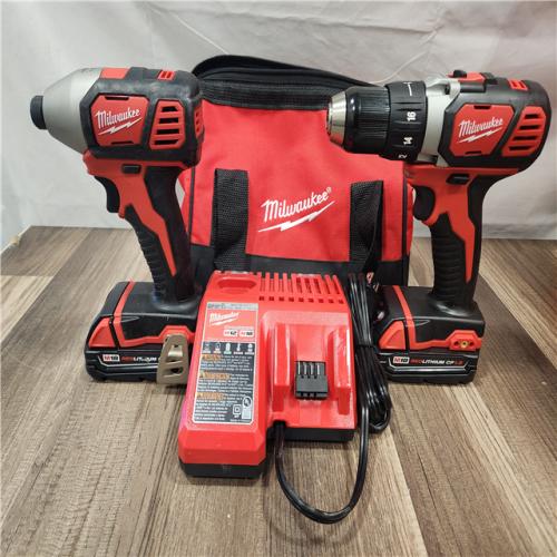AS-IS- Milwaukee 18V Cordless Brushed 2-Tool Drill/Driver and Impact Driver Kit
