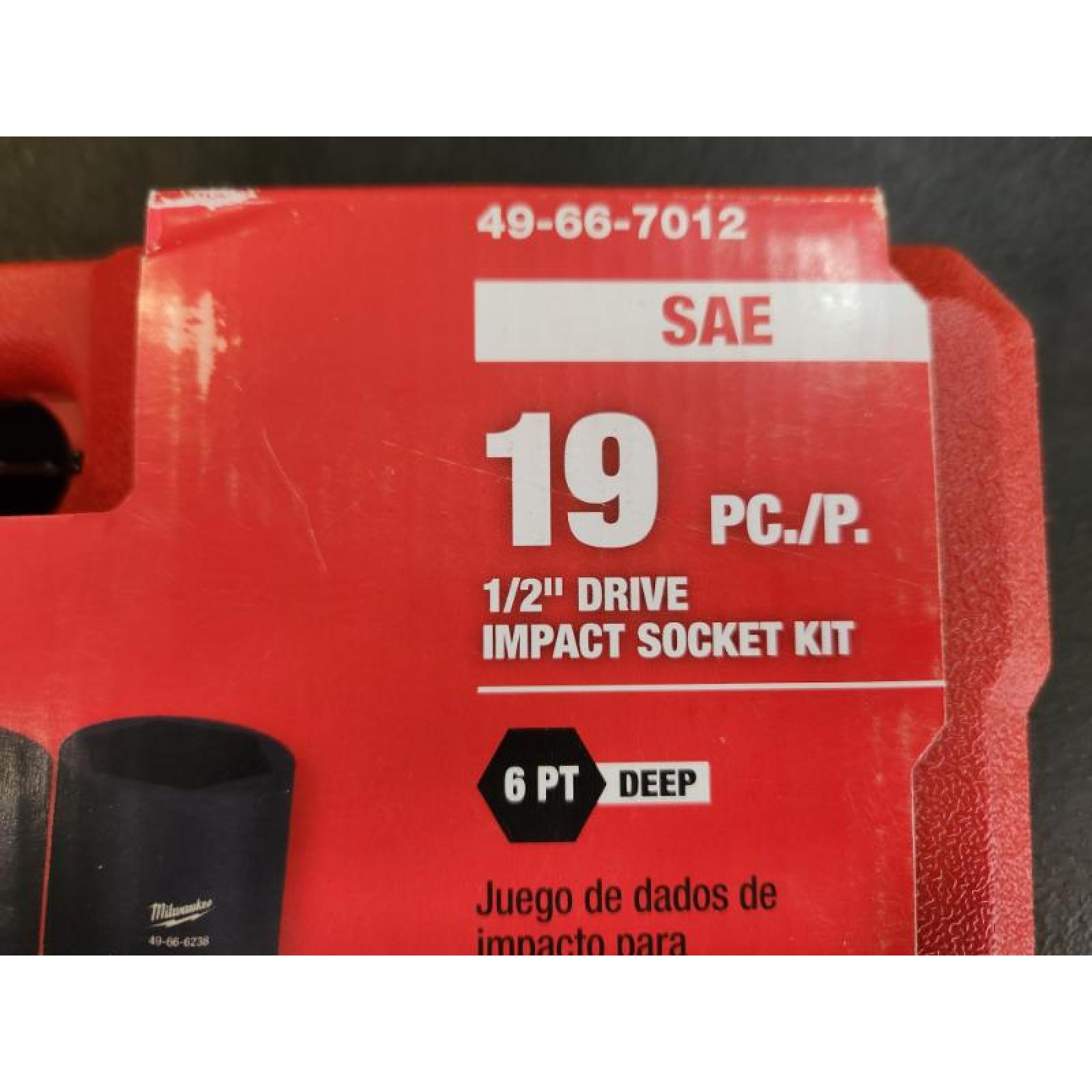 Phoenix NEW Milwaukee SHOCKWAVE 1/2 in. Drive SAE 6 Point Impact Socket Set (19-Piece) (SEALED)