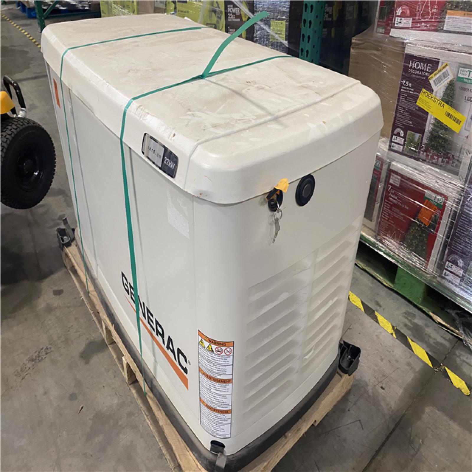 Dallas Location - As-Is Generac 22 000 Watt - Dual Fuel Air- Cooled Whole House Home Standby Generator  Smart Home Monitoring & 200-AMP Transfer Switch