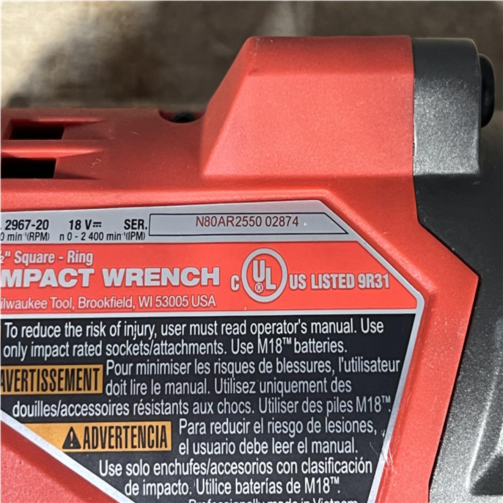 Houston Location AS-IS Milwaukee FUEL Impact wrench