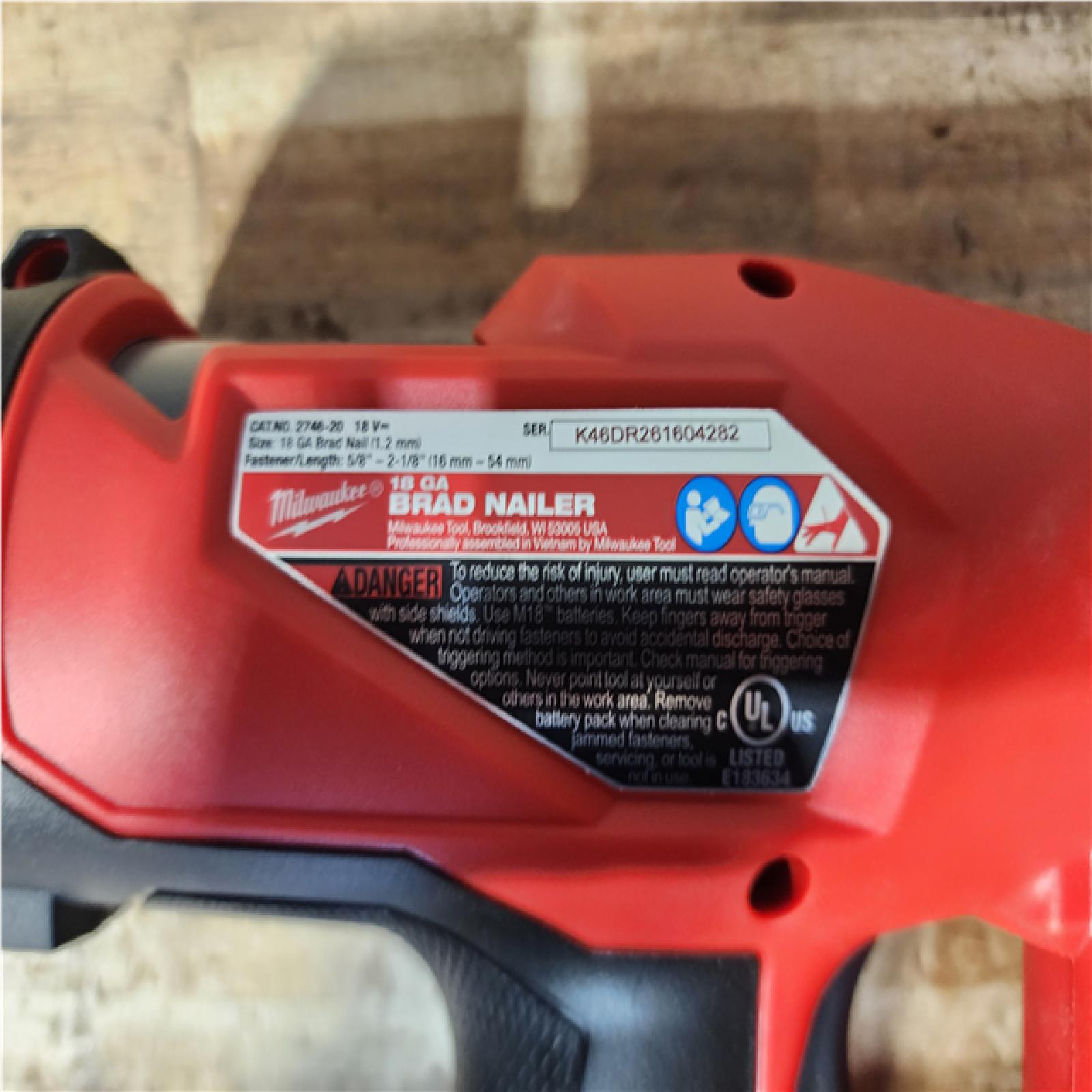 Houston Location AS-IS Milwaukee FUEL 18-Volt Lithium-Ion Brushless Cordless Gen II 18-Gauge Brad Nailer (Tool-Only)
