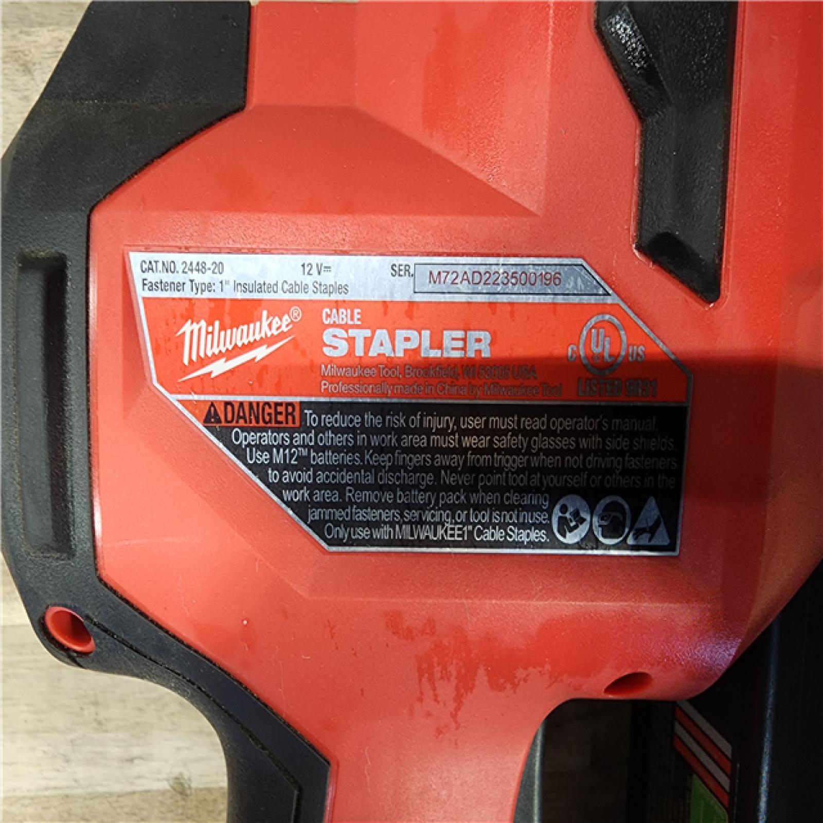 HOUSTON LOCATION - AS-IS Milwaukee M12 Cable Stapler (TOOL ONLY)