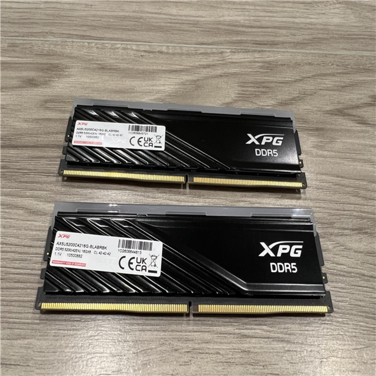 AS-IS XPG DDR5 DRAM DIMM 5200 32GB (16X2) 288-Pin RAM Module AX5U5200C4216G-BLABRBK