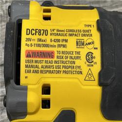 AS-IS DEWALT 20V MAX* XR Brushless Cordless 1/4 Quiet Hydraulic Impact Driver (Tool-Only)