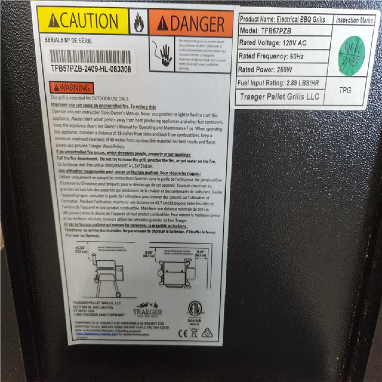 Phoenix AS-IS Traeger Pro Series 22-Pellet Grill and Smoker in Bronze