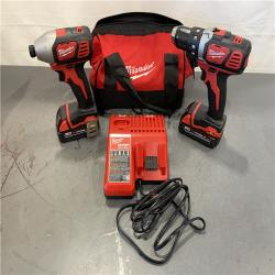 AS-IS - Milwaukee M18 18V Lithium-Ion Cordless Drill Driver/Impact Driver Combo Kit