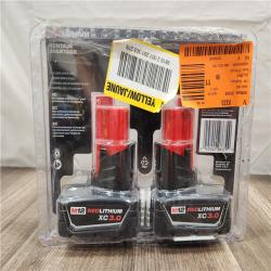 AS-IS- Milwaukee M12 12-Volt Lithium-Ion XC Extended Capacity 3.0Ah Battery Pack 3.0Ah (2-Pack)