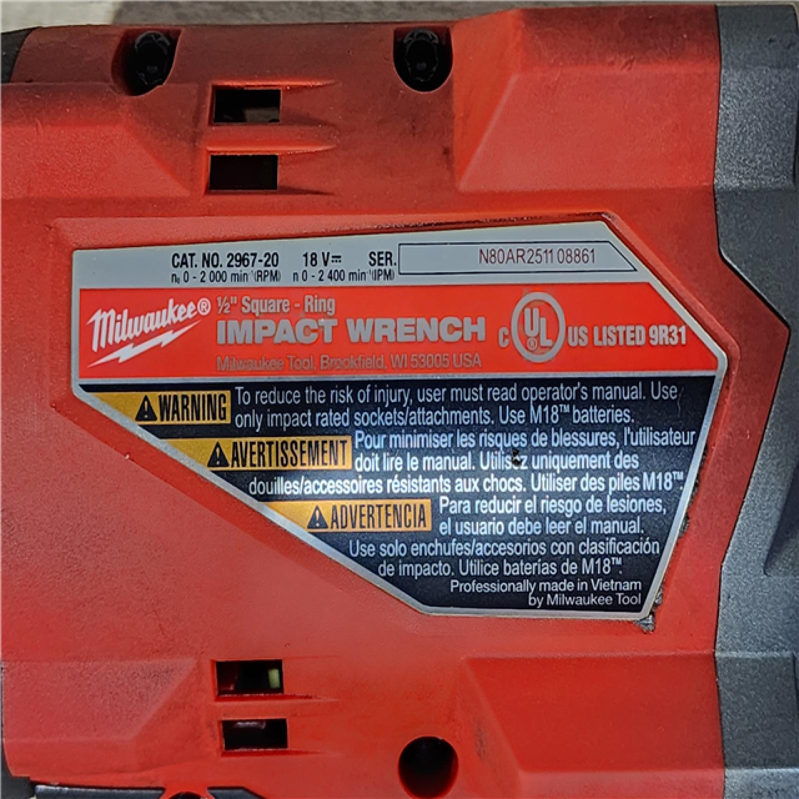 HOUSTON LOCATION - AS-IS Milwaukee FUEL 18V Lithium-Ion Brushless Cordless 1/2 in. Impact Wrench with Friction Ring (Tool-Only)